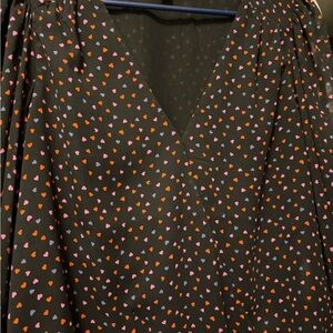 Heart Patterned long sleeve blouse